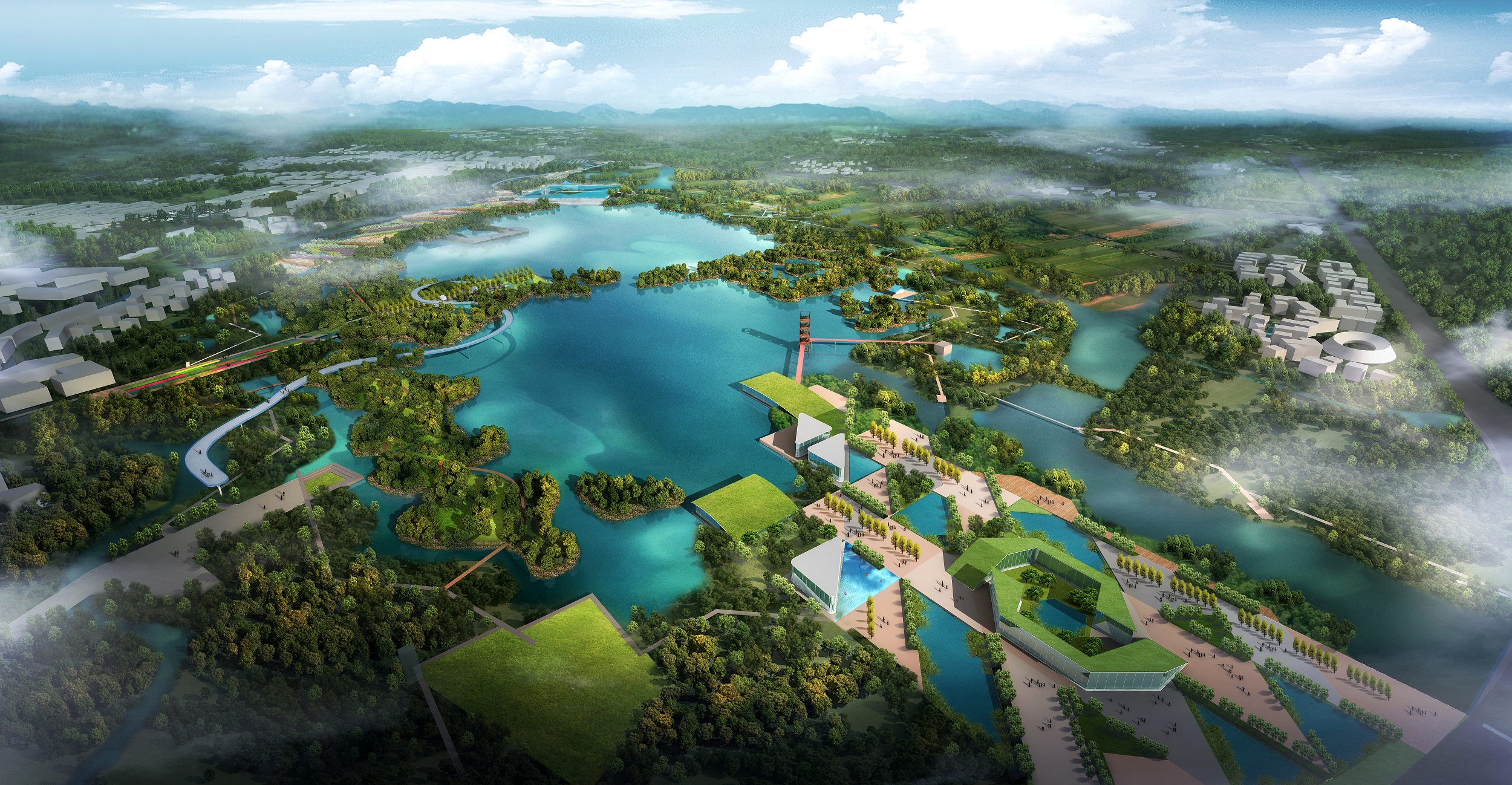 Integrated Landscape Design with Ecological Water Management Yixing Master planning Concept Residential
