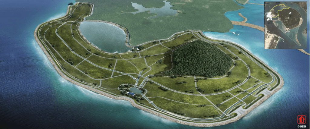 Polder Development at Pulau Tekong coastal engineering HDB awards reclamation